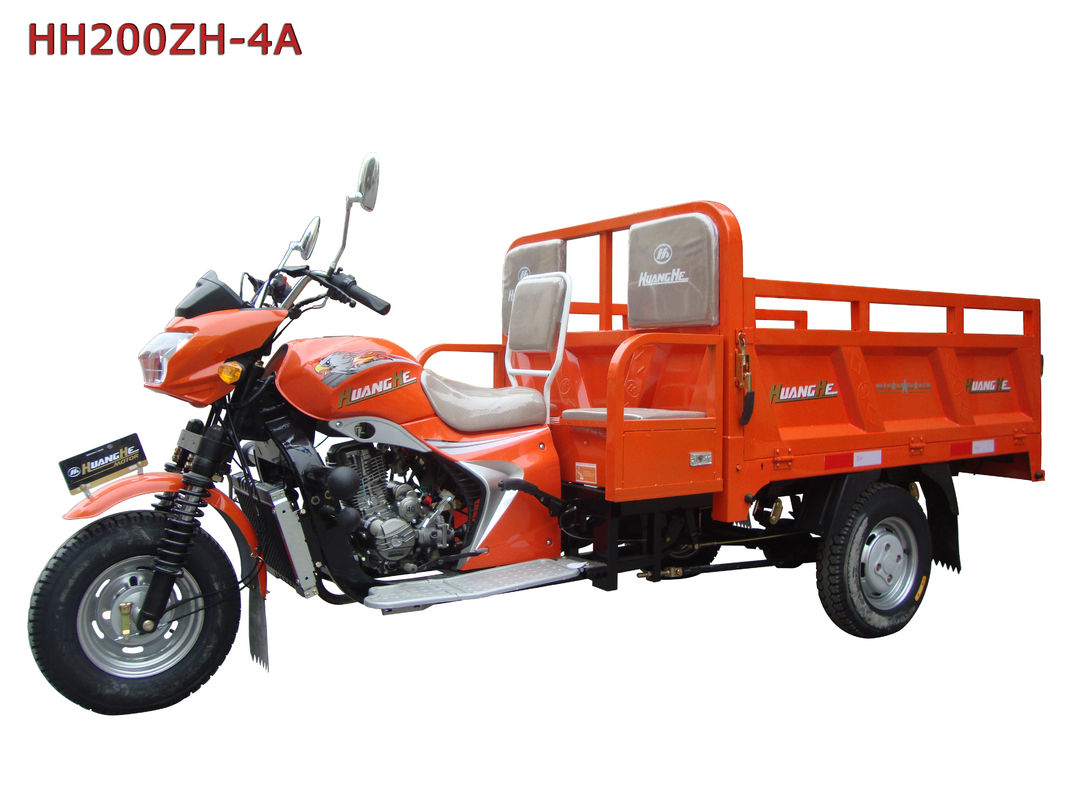 De oranje Driewieler van 200cc 250cc/Ladingsmotorfiets Met drie wielen met Ladingsdak