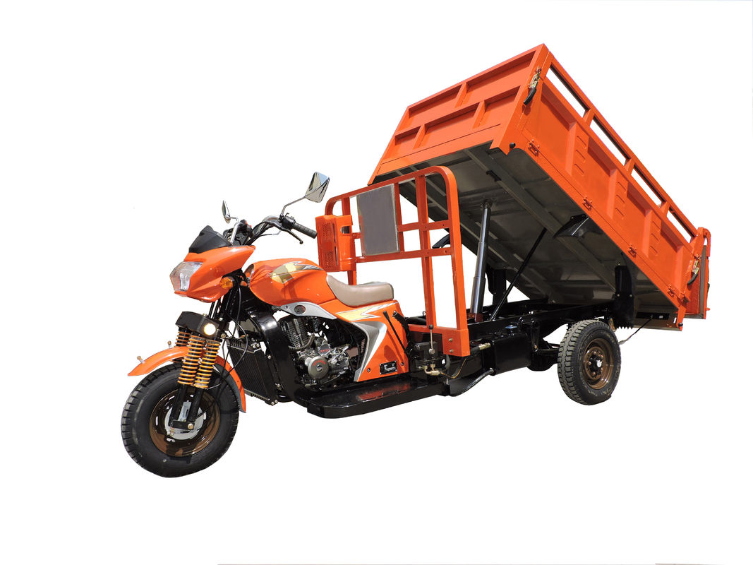 De oranje Driewieler van 200cc 250cc/Ladingsmotorfiets Met drie wielen met Ladingsdak